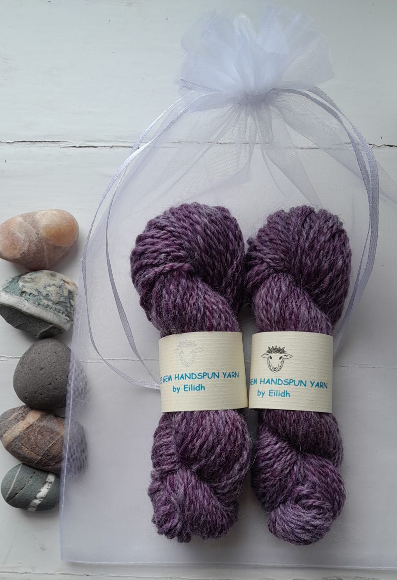 Hand Spun Yarn - Merino & Alpaca Wool - Alpine Purple
