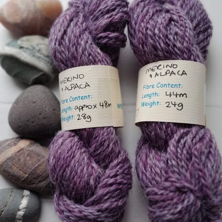 Hand Spun Yarn - Merino & Alpaca Wool - Alpine Purple