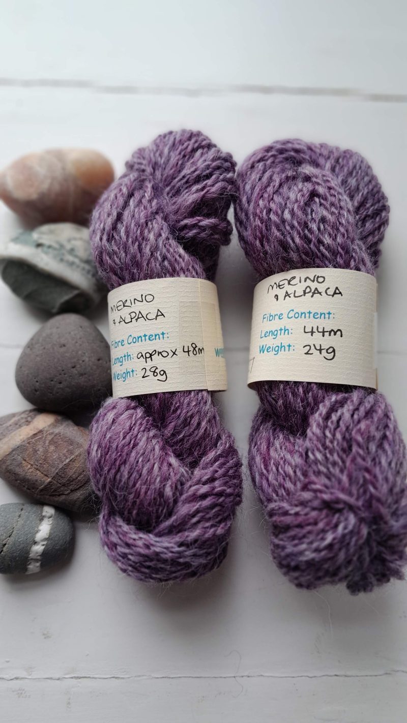 Hand Spun Yarn - Merino & Alpaca Wool - Alpine Purple