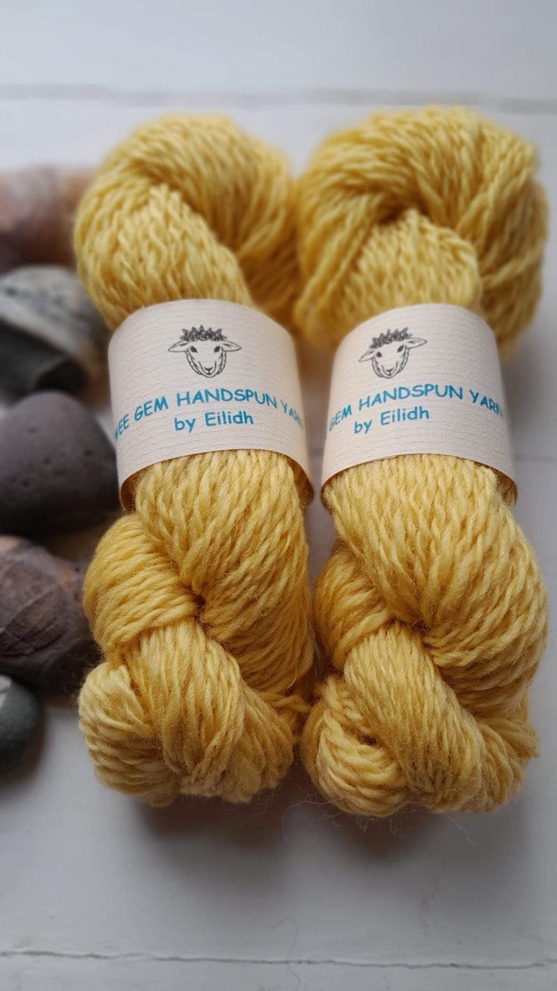 Hand Spun Yarn - Corriedale Wool - Catkin Yellow