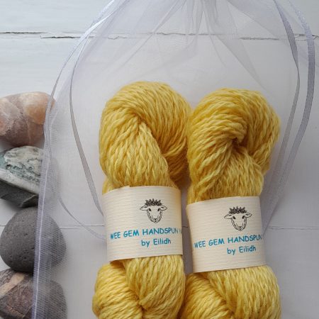 Hand Spun Yarn - Corriedale Wool - Catkin Yellow