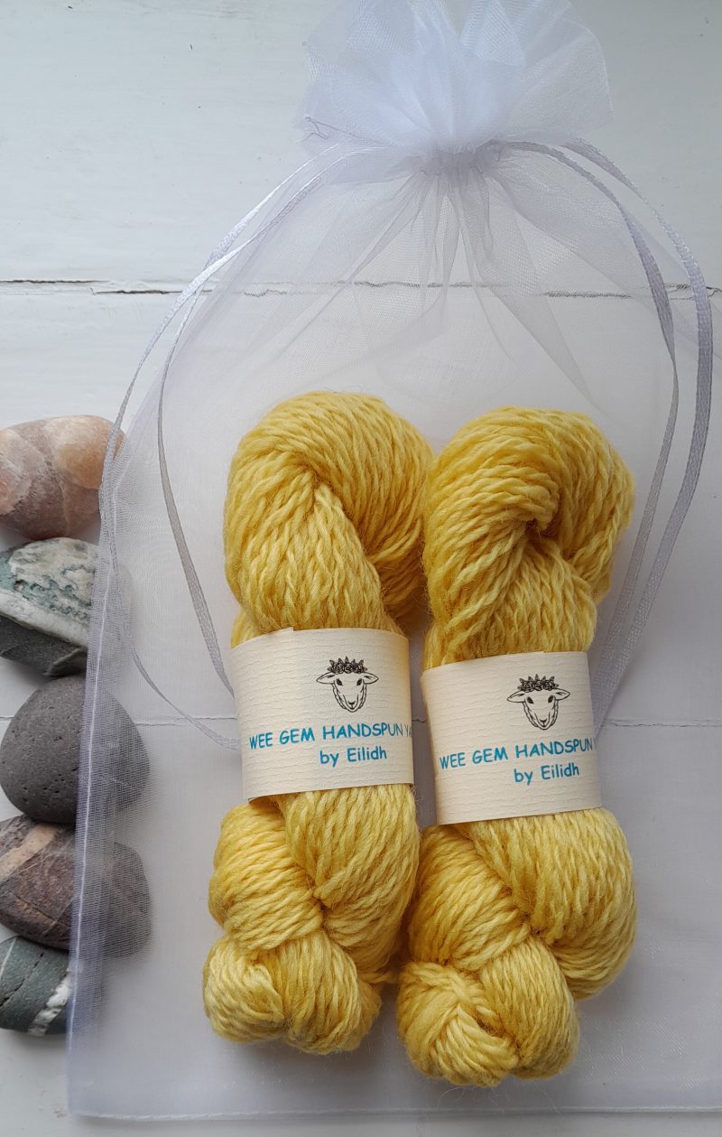 Hand Spun Yarn - Corriedale Wool - Catkin Yellow
