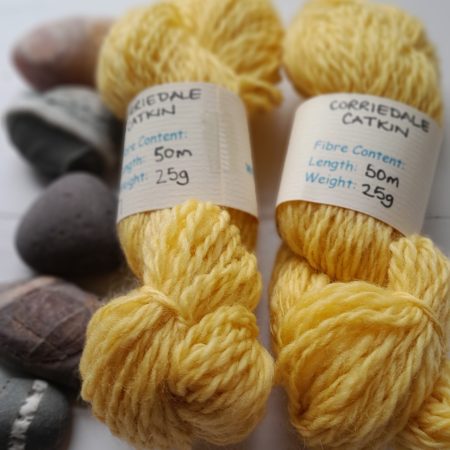 Hand Spun Yarn - Corriedale Wool - Catkin Yellow