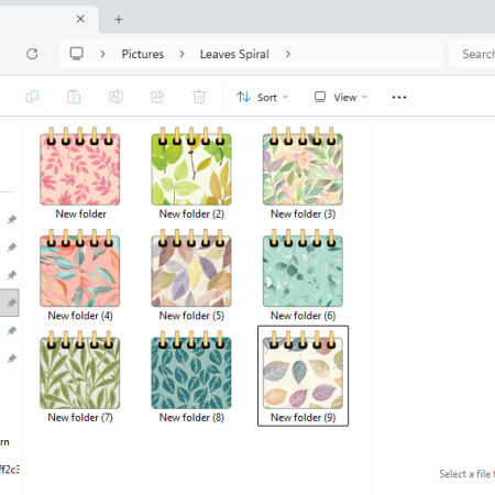 Leafy Desktop Folder Icons - Mac, Windows, Digital Planner Stickers (Digital Download)