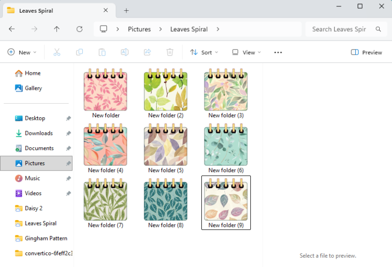 Leafy Desktop Folder Icons - Mac, Windows, Digital Planner Stickers (Digital Download)