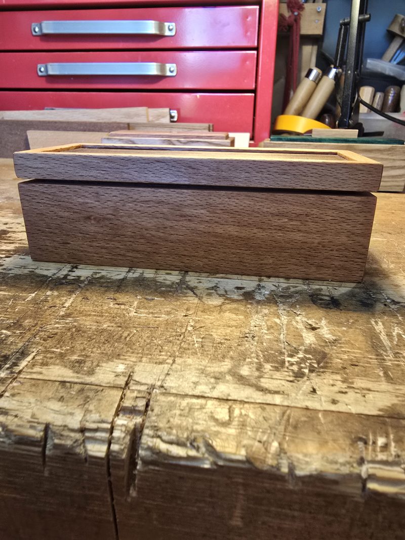 Beech and walnut keepsake box