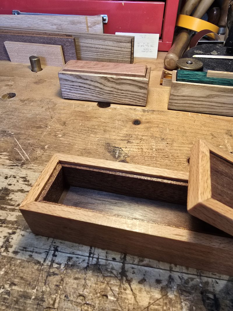 Beech and walnut keepsake box
