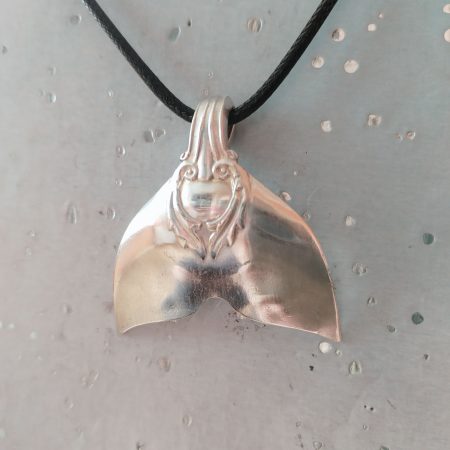 Handmade Silver-Plated Mermaid Tail Spoon Pendant Necklace – Upcycled Vintage Jewellery