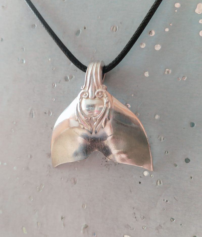 Handmade Silver-Plated Mermaid Tail Spoon Pendant Necklace – Upcycled Vintage Jewellery