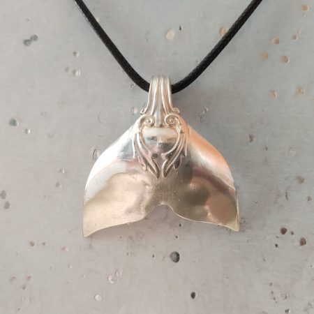 Handmade Silver-Plated Mermaid Tail Spoon Pendant Necklace – Upcycled Vintage Jewellery