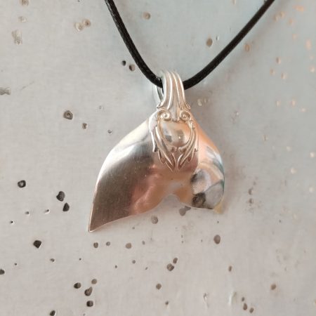 Handmade Silver-Plated Mermaid Tail Spoon Pendant Necklace – Upcycled Vintage Jewellery