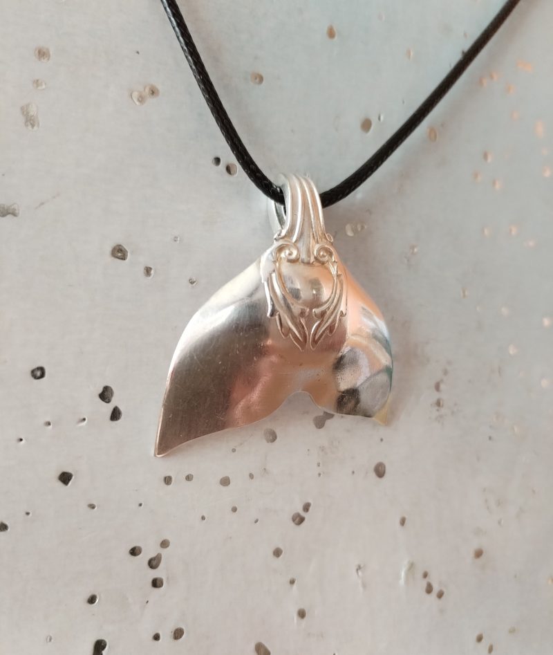 Handmade Silver-Plated Mermaid Tail Spoon Pendant Necklace – Upcycled Vintage Jewellery