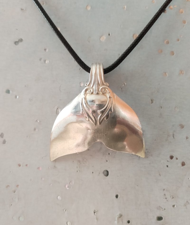 Handmade Silver-Plated Mermaid Tail Spoon Pendant Necklace – Upcycled Vintage Jewellery