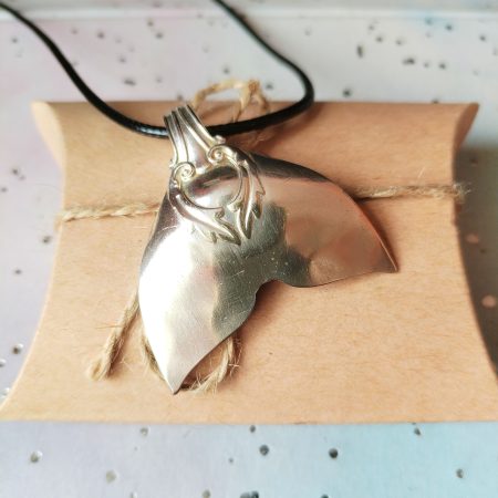 Handmade Silver-Plated Mermaid Tail Spoon Pendant Necklace – Upcycled Vintage Jewellery