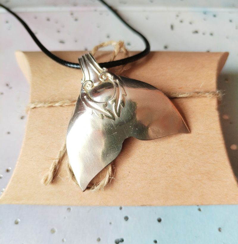 Handmade Silver-Plated Mermaid Tail Spoon Pendant Necklace – Upcycled Vintage Jewellery
