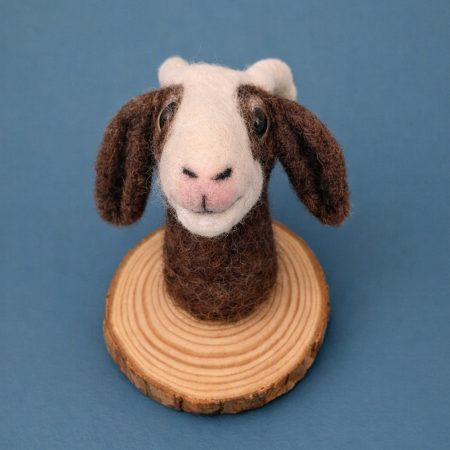 Needle felted goats head