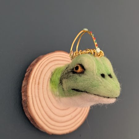 Needle felted frog - or is he a prince??