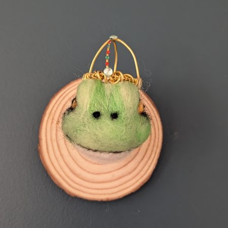 Needle felted frog - or is he a prince??