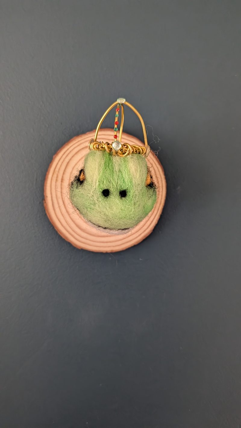 Needle felted frog - or is he a prince??