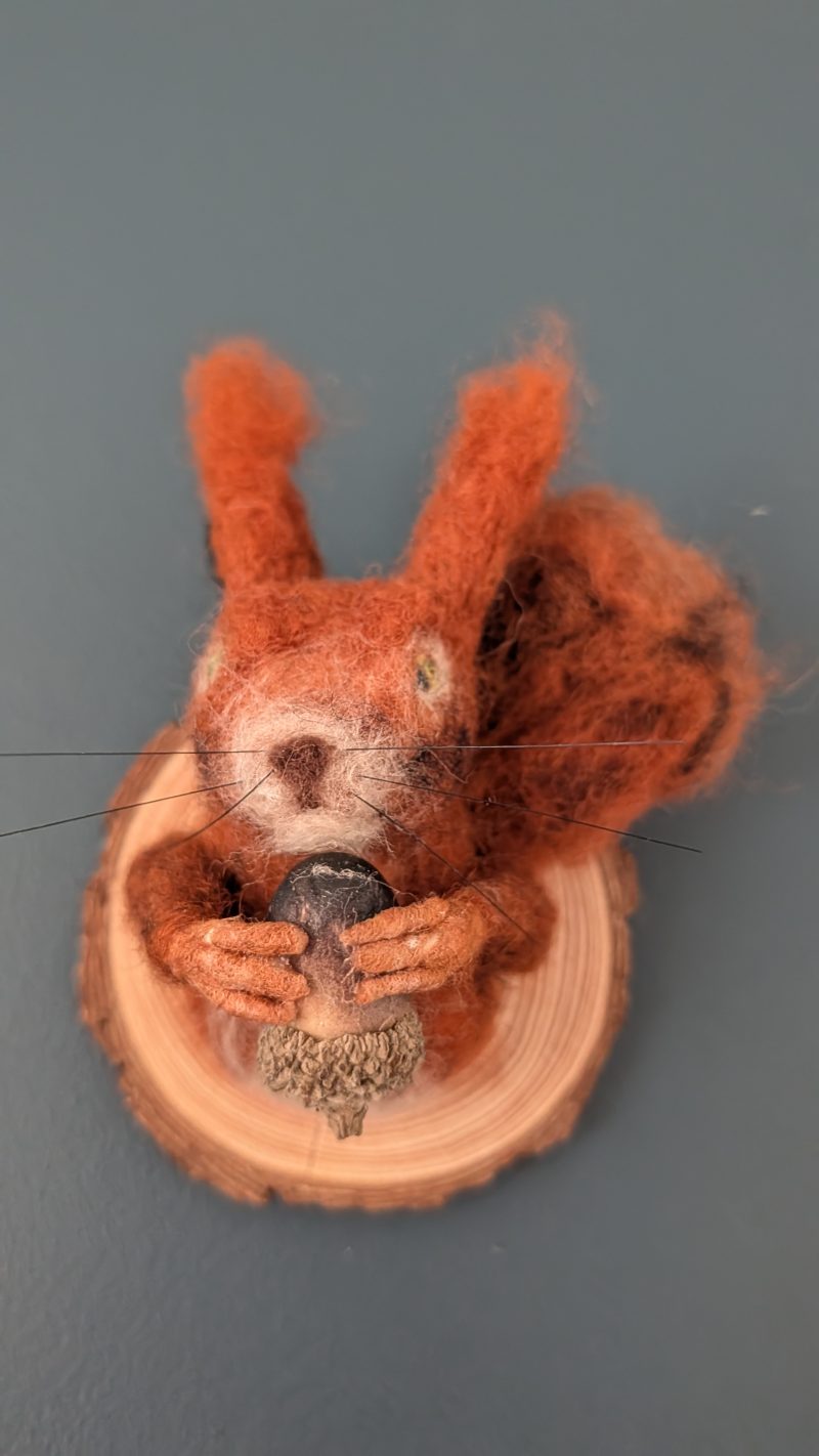 Where's my acorn? Cute needle felted Squirrel
