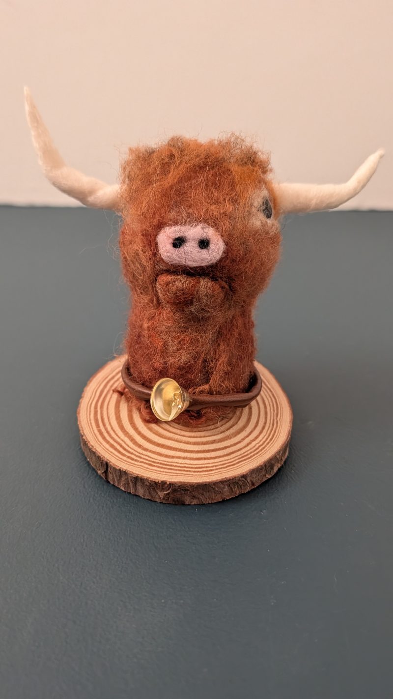 Needle felted highland Cow