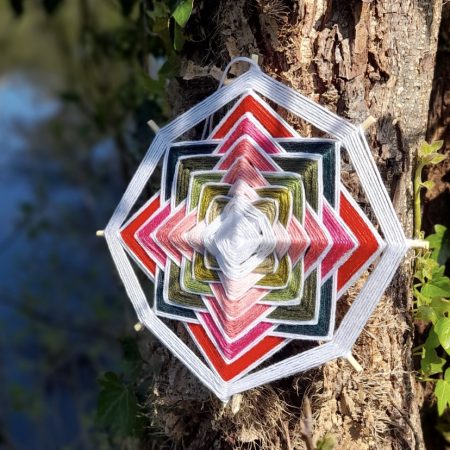 Ojos de Dios 'Summer vibes'/ Handcrafted mandala/ Birthday gift/ Spiritual present/ Wall art