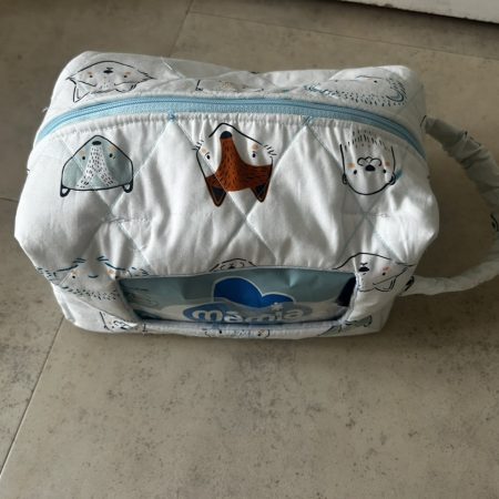 Handmade Uk baby nappy and wipes bag