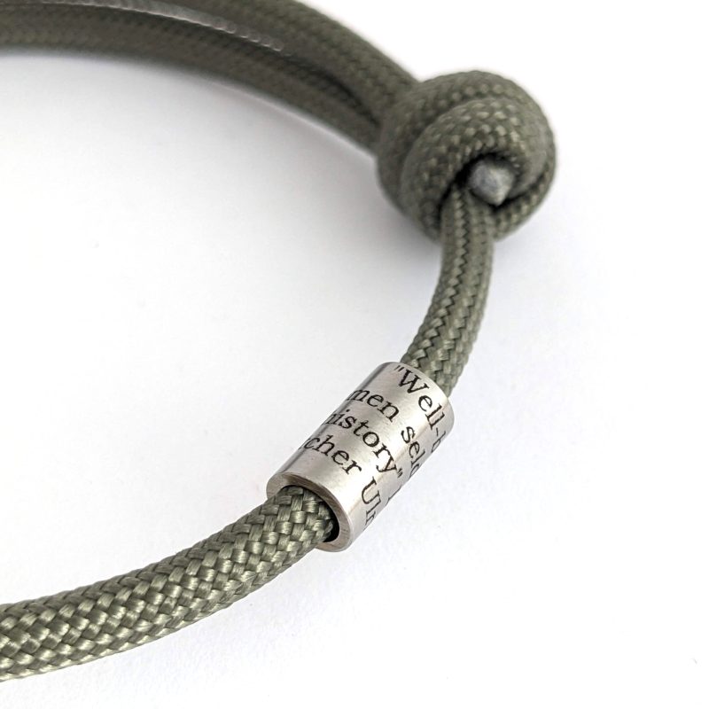 Cord Bracelet with Spiral Engraved Mantra Bead