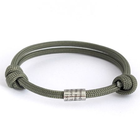 Cord Bracelet with Spiral Engraved Mantra Bead