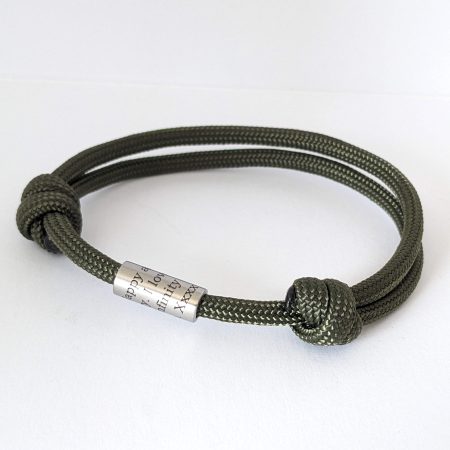 Cord Bracelet with Spiral Engraved Mantra Bead