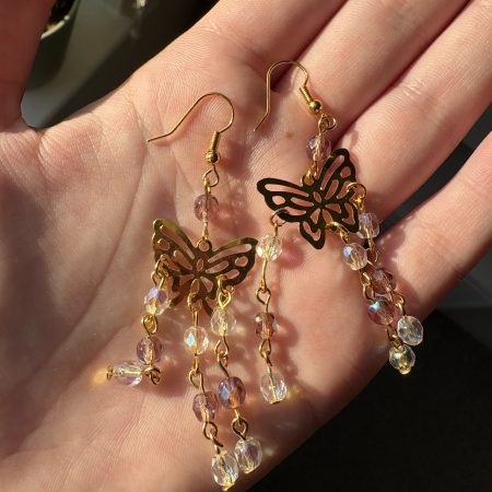 boho handmade gold earrings