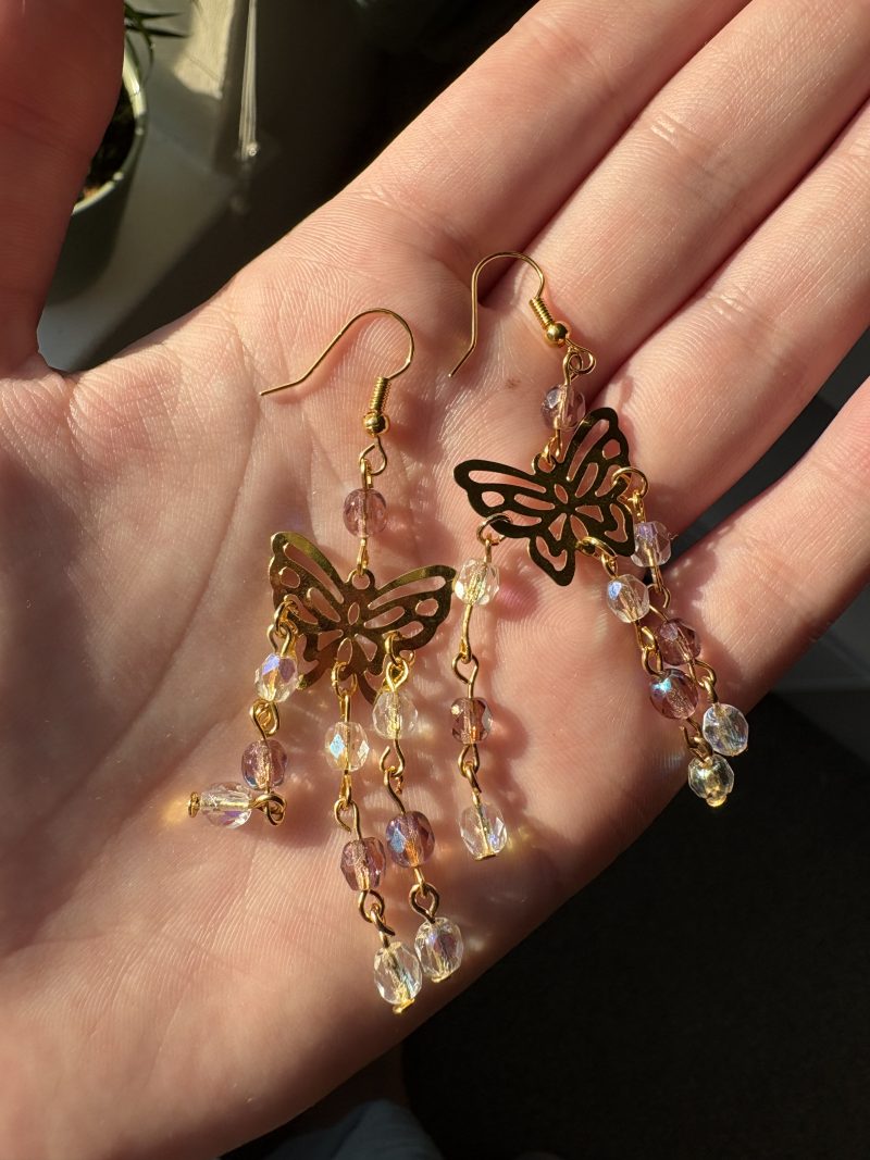 boho handmade gold earrings
