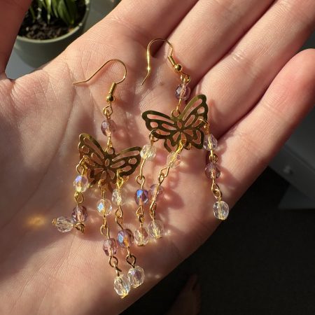boho handmade gold earrings