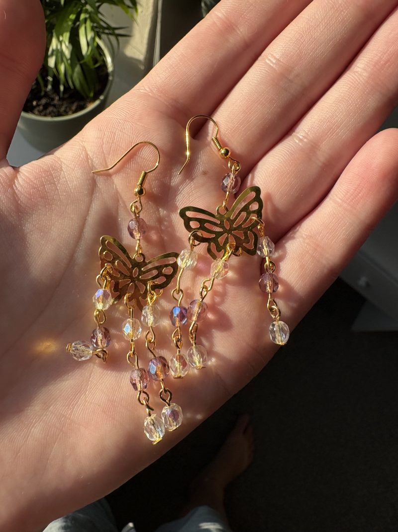 boho handmade gold earrings