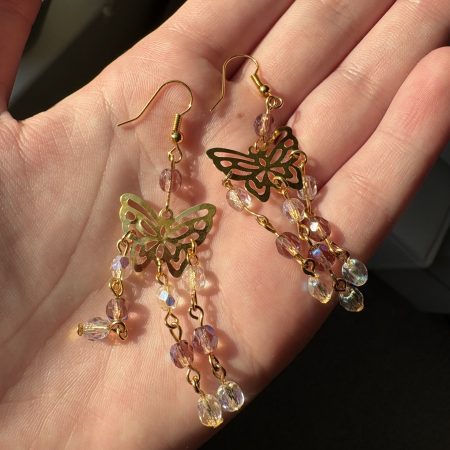 boho handmade gold earrings