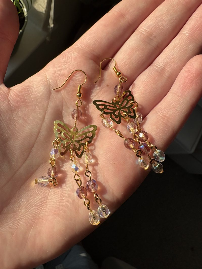 boho handmade gold earrings
