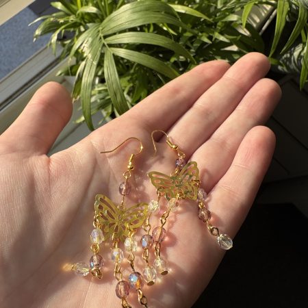 boho handmade gold earrings