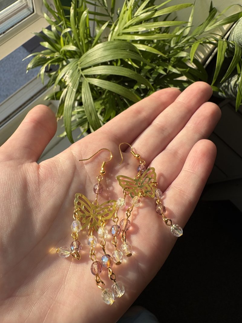 boho handmade gold earrings