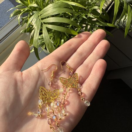 boho handmade gold earrings