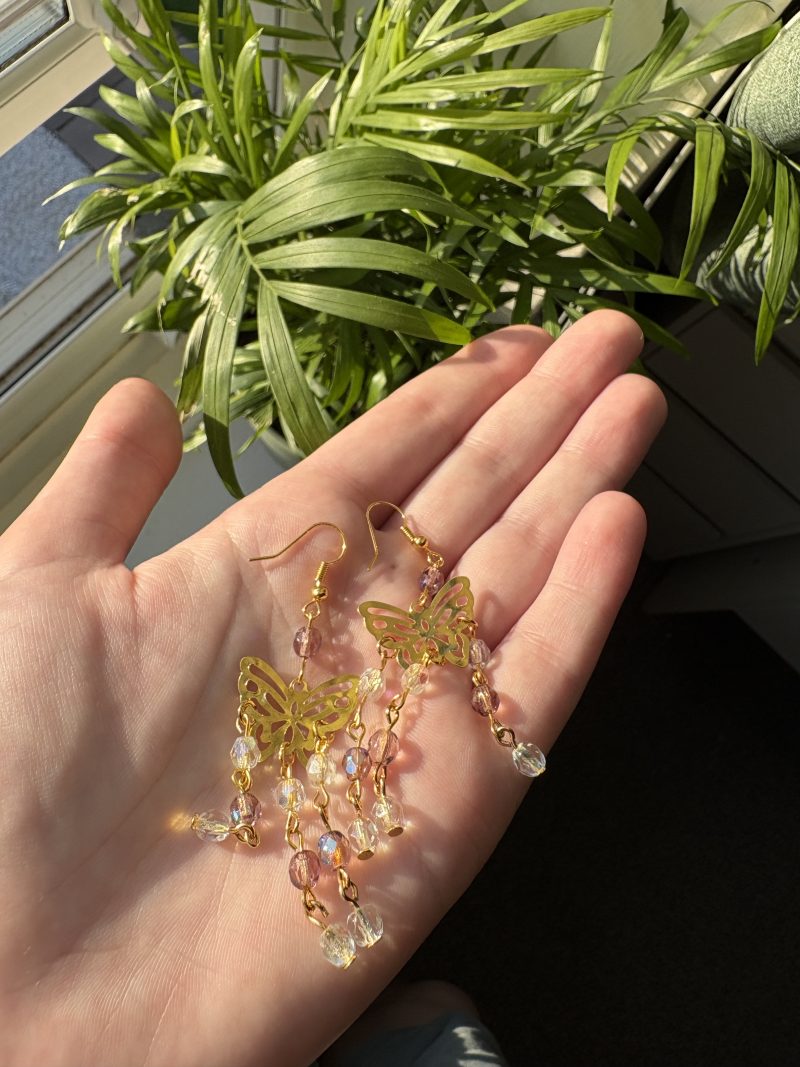 boho handmade gold earrings