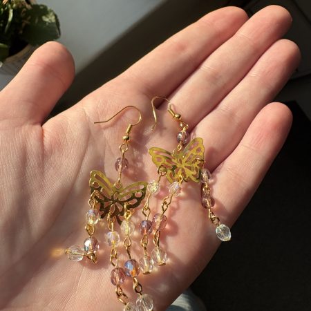 boho handmade gold earrings