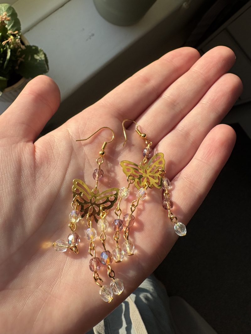 boho handmade gold earrings