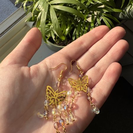 boho handmade gold earrings