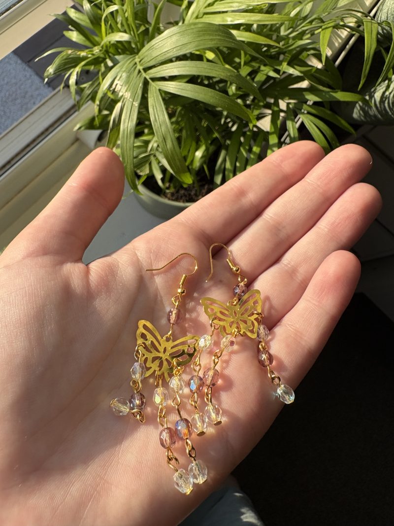 boho handmade gold earrings