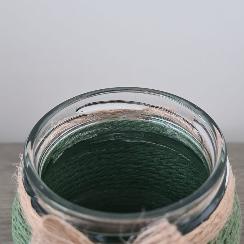 Rustic Style Green Yarn Wrapped Vase