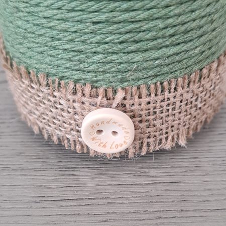 Rustic Style Green Yarn Wrapped Vase