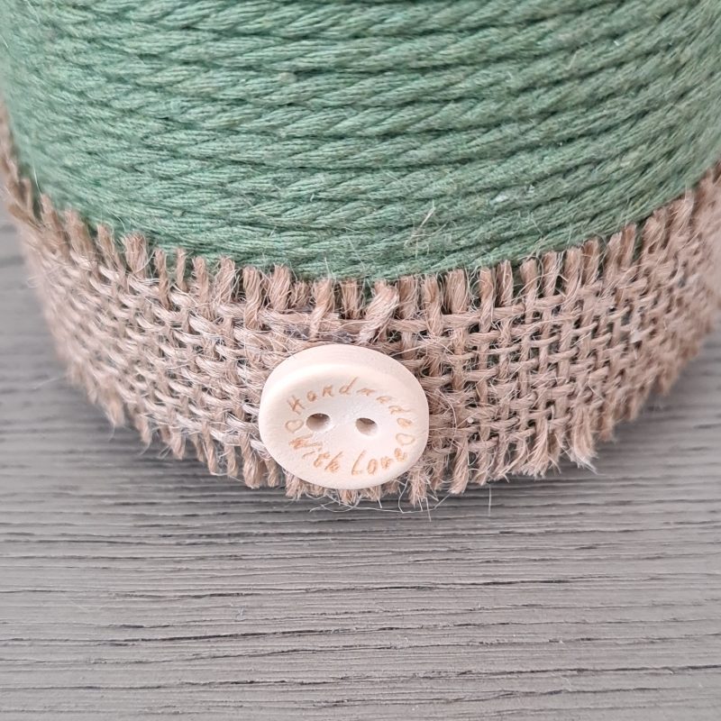 Rustic Style Green Yarn Wrapped Vase