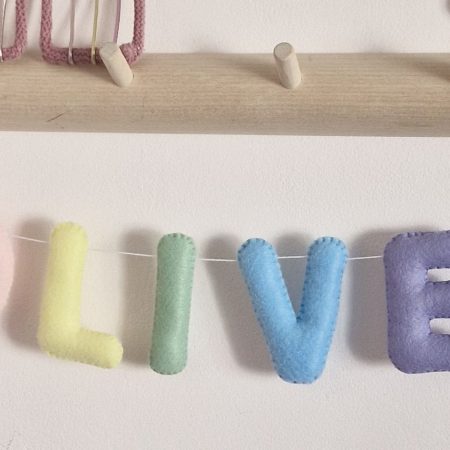 Personalised felt name garland handmade children's room decor