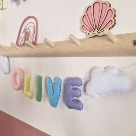 Personalised felt name garland handmade children's room decor