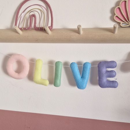 Personalised felt name garland handmade children's room decor